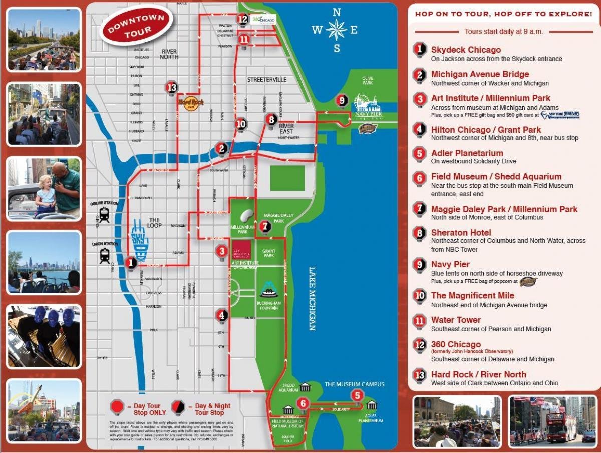 Chicago tourist attractions map